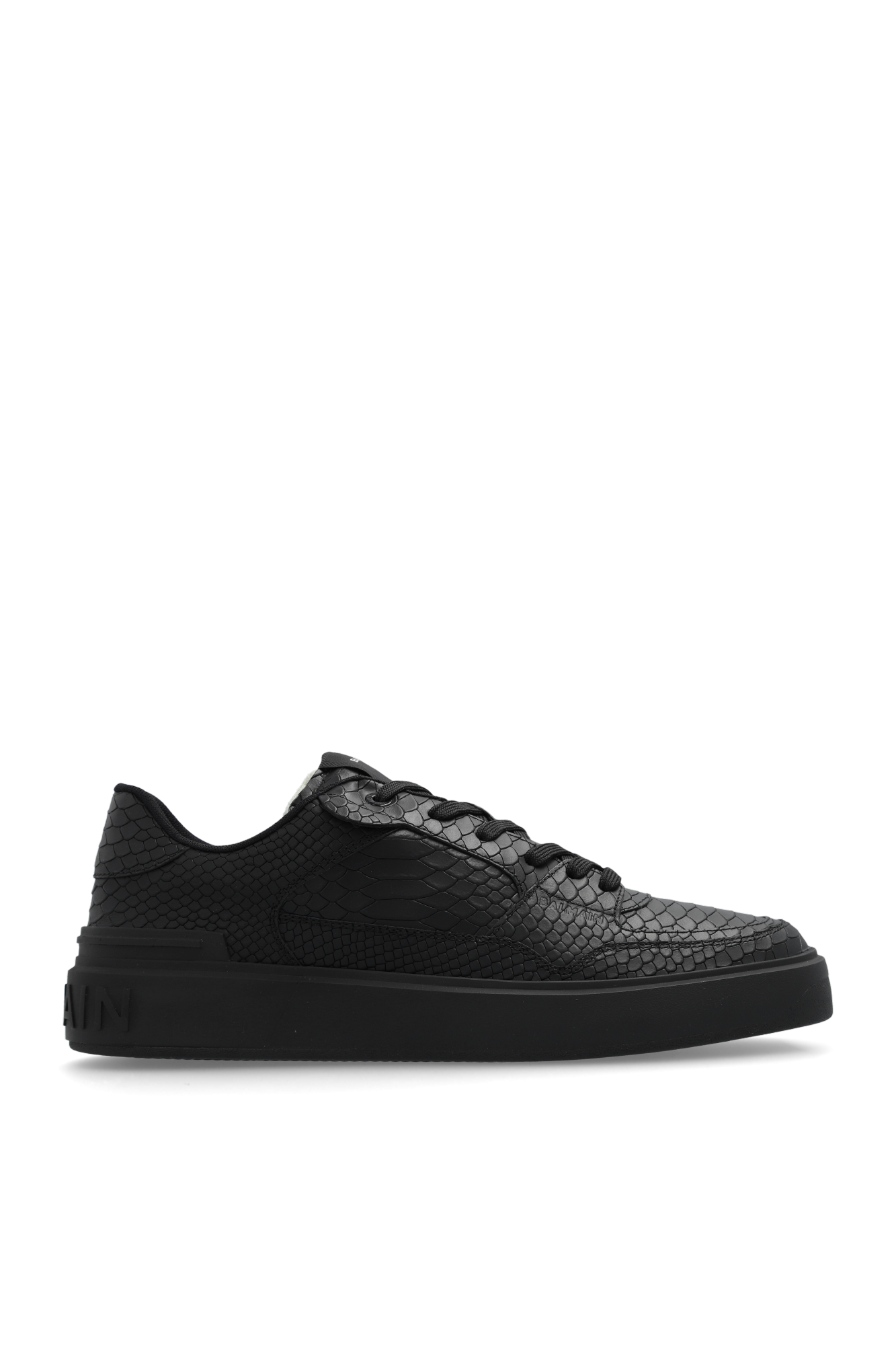 BALMAIN ストライフ ツイト ミニ スカト AF1LB190KE04 SCT Balmain 'perforated court contrast' sneakers | The Fashion